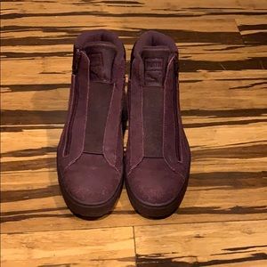 Purple suede Puma sneakers